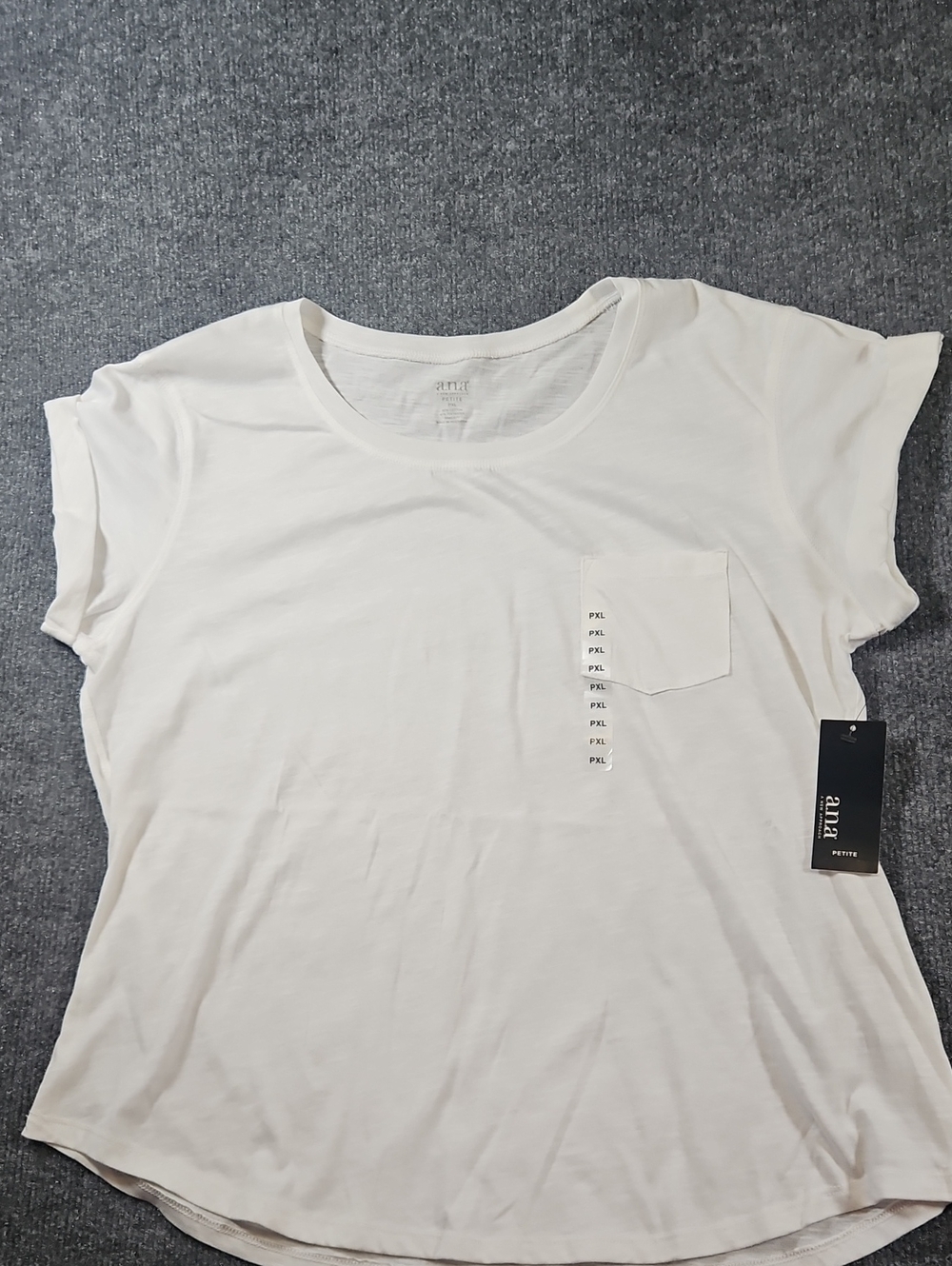 a.n.a. White Pocket Short Sleeve Tee